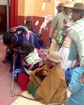 An elderly indigenous gathering, Bolivia